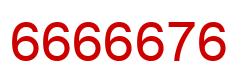 Número 6666676 imagen rojo