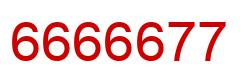 Número 6666677 imagen rojo