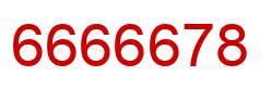 Número 6666678 imagen rojo