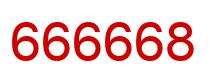 Number 666668 red image