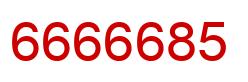 Number 6666685 red image