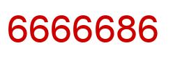 Number 6666686 red image