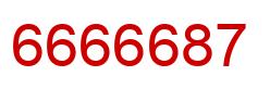Number 6666687 red image