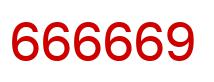 Number 666669 red image