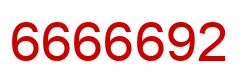 Number 6666692 red image