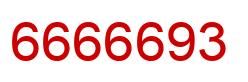 Number 6666693 red image