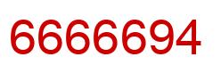 Number 6666694 red image