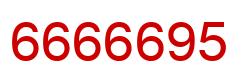 Number 6666695 red image