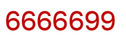 Number 6666699 red image