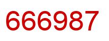 Number 666987 red image