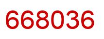Number 668036 red image