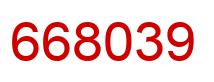 Number 668039 red image