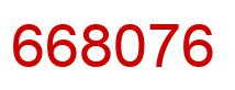 Number 668076 red image