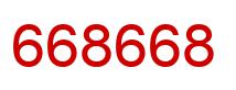 Number 668668 red image