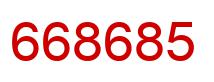 Number 668685 red image