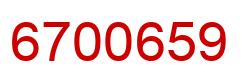 Number 6700659 red image