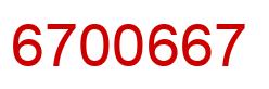 Number 6700667 red image