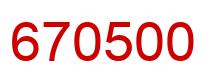 Number 670500 red image