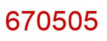 Number 670505 red image