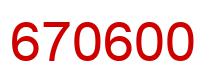Number 670600 red image