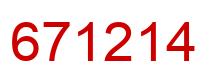 Number 671214 red image
