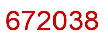 Number 672038 red image