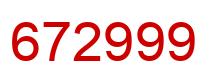 Number 672999 red image