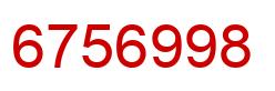 Número 6756998 imagen rojo