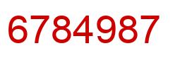 Number 6784987 red image
