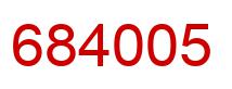 Number 684005 red image
