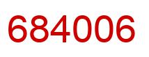 Number 684006 red image