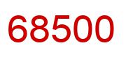 Number 68500 red image