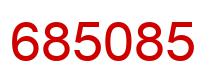 Number 685085 red image