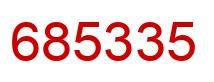 Number 685335 red image