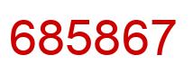 Number 685867 red image