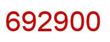 Number 692900 red image