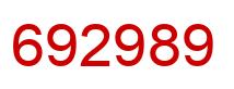 Number 692989 red image