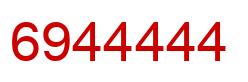 Number 6944444 red image