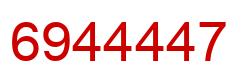 Number 6944447 red image
