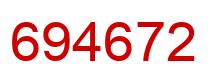 Number 694672 red image