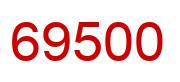 Number 69500 red image