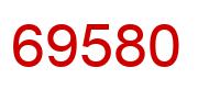 Number 69580 red image