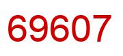 Number 69607 red image