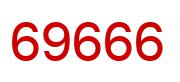 Number 69666 red image