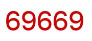 Number 69669 red image