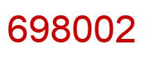 Number 698002 red image