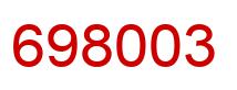 Number 698003 red image