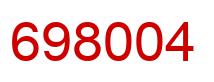 Number 698004 red image