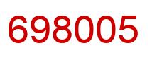 Number 698005 red image