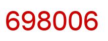 Number 698006 red image